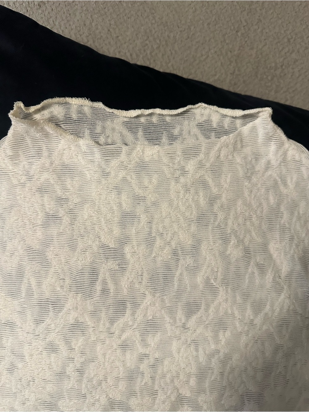 Women's Ivory Floral Lace Short Sleeve Top